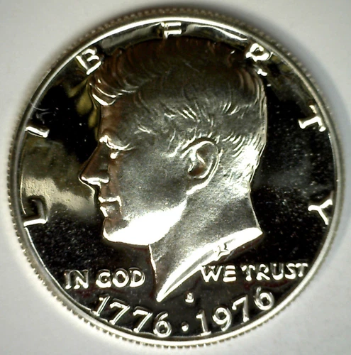 1976 S Proof Kennedy SILVER Half Dollar Coin Bicentennial 40% Silver 50 Cent 50c