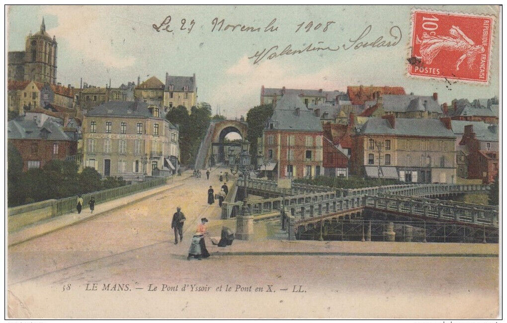 CPA Le Mans featuring Le Pont d'Yssoir and the iconic X Bridge