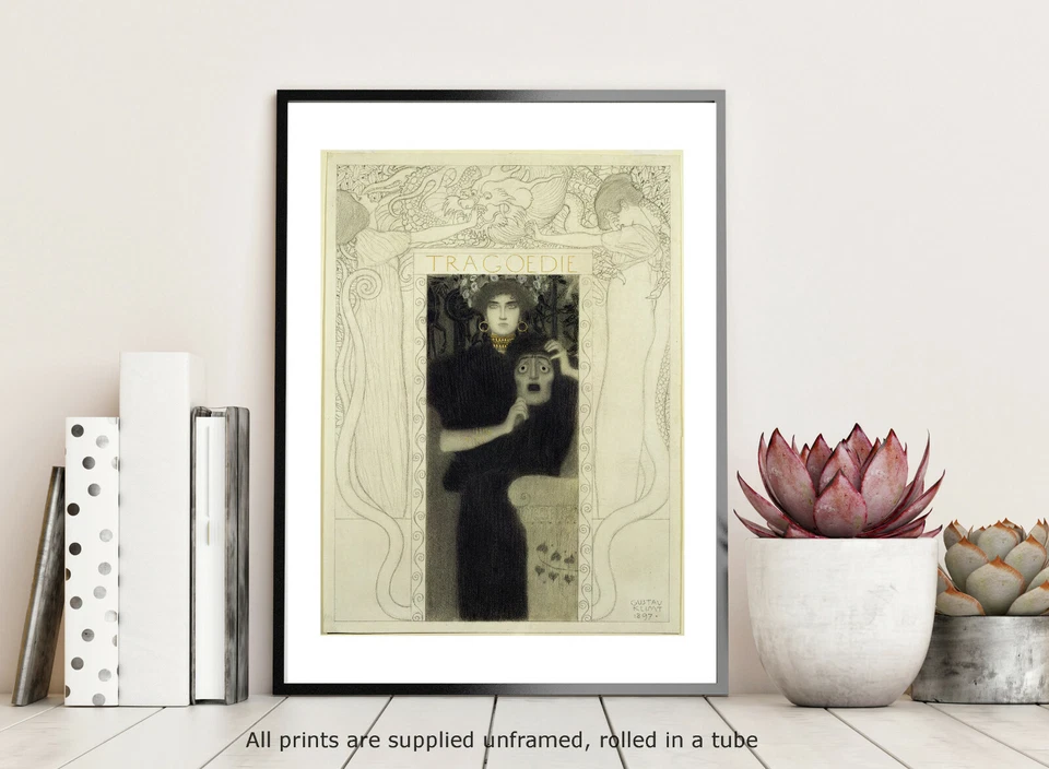 Kunstdruck Klimt Tragödie Fine Art Giclee Poster Gallerie Wand Jugendstil Bild - Bild 3 von 4