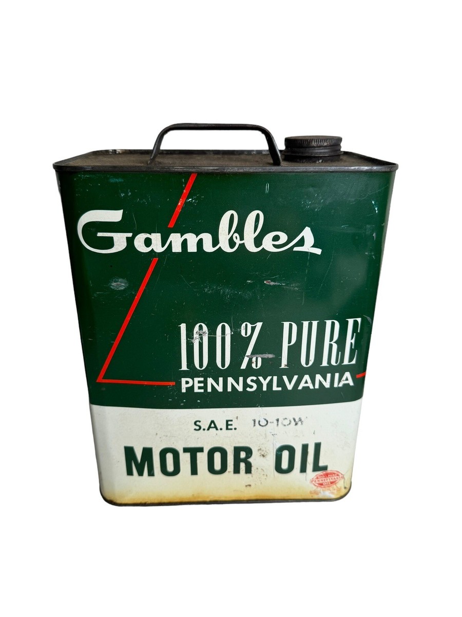 VTG GAMBLES MOTOR OIL CAN 100% PURE PENNSYLVANIA OIL GAMBLE-SKOGMO