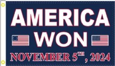3X5 AMERICAN 2024 (47) WON NOVEMBER 5TH 2024 FLAG BANNER 100D W/ GROMMETS X3 3X5 AMERICAN 2024 (47) WON NOVEMBER 5TH 2024 FLAG BANNER 100D W/ GROMMETS X3