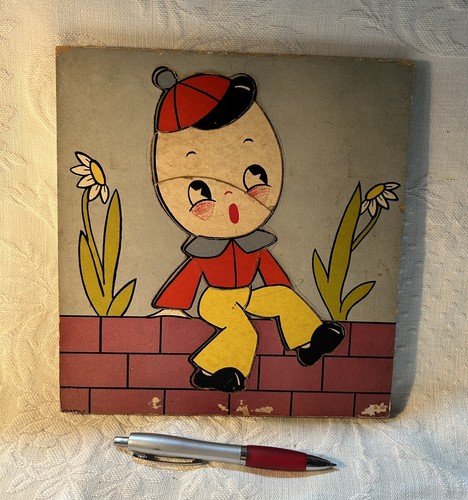 Vintage Humpty Dumpty wood board puzzle for a child