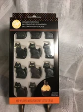 Wilton Black Cat Royal Icing Decorations, 12ct NEW Halloween Cupcake Cakes Bake