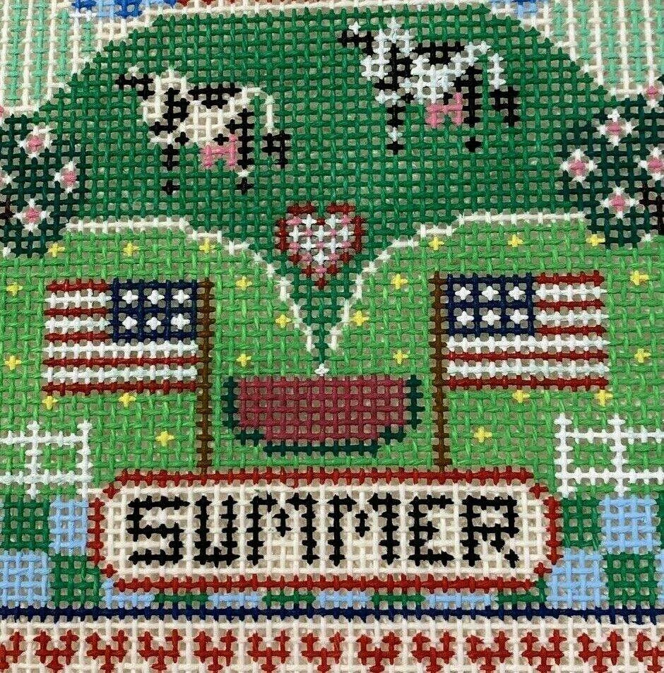 Susan Treglown Needlepoint Design Summer Hand Painted Canvas 11 x 12 - Image 3 of 4