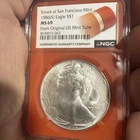 1986(S) Eagle MS69 Orange Core Struck at San Francisco NGC Original US Mint Tube