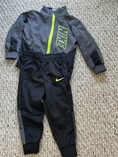 Nike boys track suit set 18 months jacket and pants grey black and neon