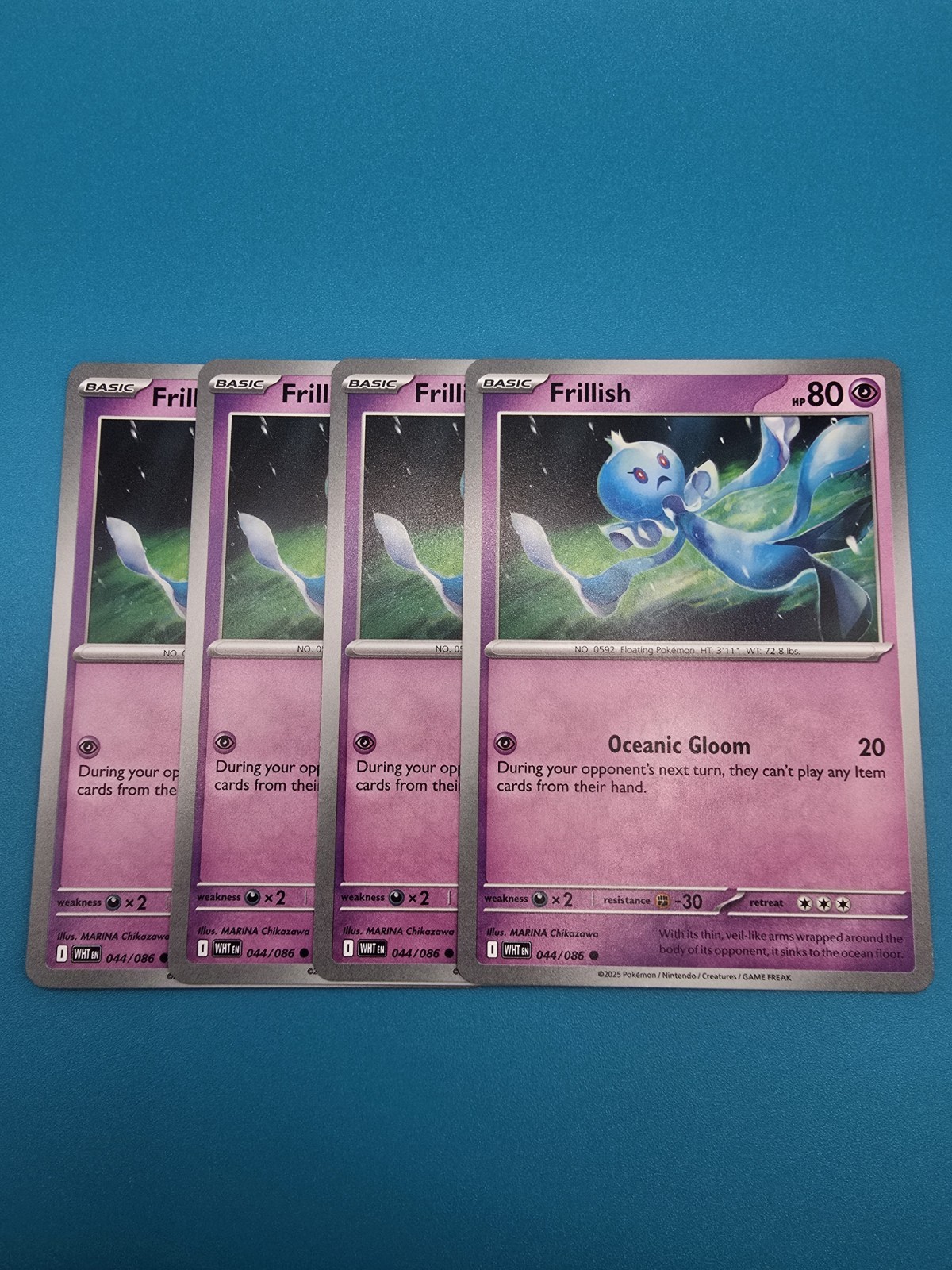 4x Frillish - 044/086 - SV: White Flare Pokemon Playset x4