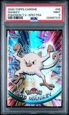 2000 Topps Pokemon Spectra Chrome #56 Mankey PSA 9 TV Series 1