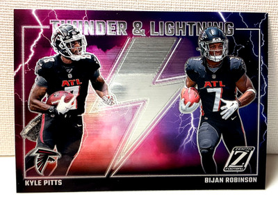 2023 Zenith Thunder And Lightning Kyle Pitts Bijan Robinson #1 Atlanta Falcons