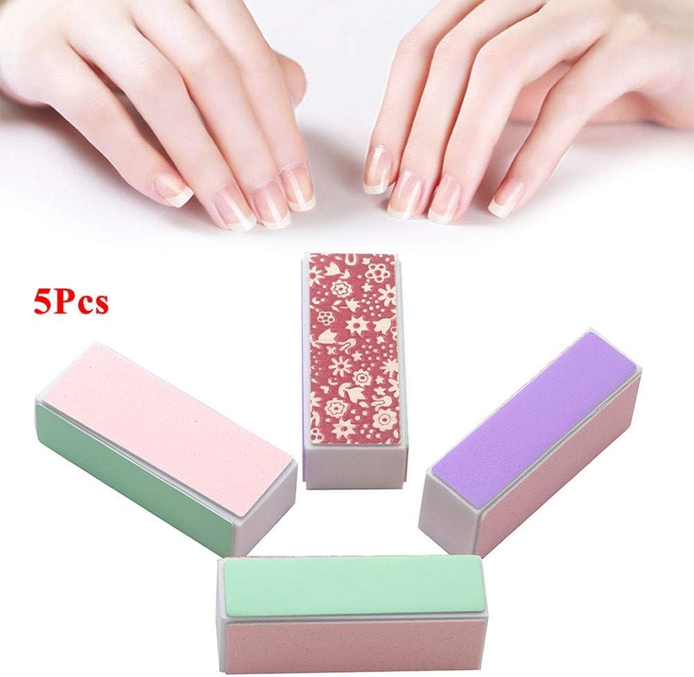 YIMART 5Pcs/set Nail Art Buffer Block File For Polish UV Gel Flower 