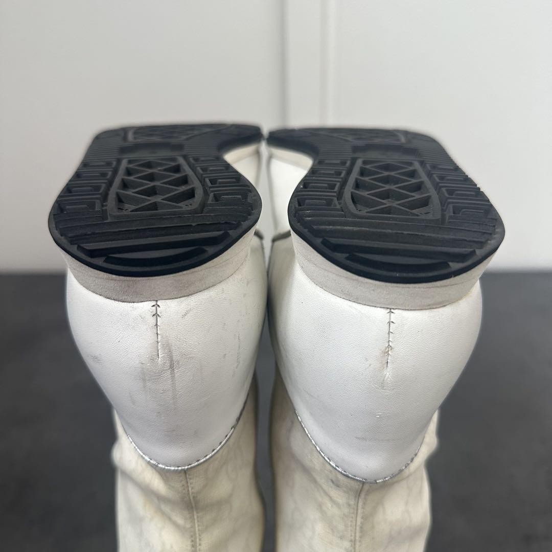 GUCCI Boots Heel Interlocking Leather White EU38/US8 107372c thumbnail 9