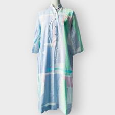 VTG Catherine Ogust Penthouse Gallery 70s Pastel Abstract House Dress Caftan OS