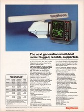 Raytheon R70A R74 Marine Radar Vintage Print Ad 1980s Boating Electronics