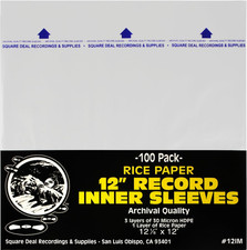  100 12 Inch Record Inner Sleeves - 3-Layers of Archival Quality, Anti-Static H
