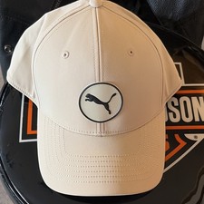 PUMA Beige Solid Adjustable Golf Hat Cap, Unisex Adults One Size, Sports