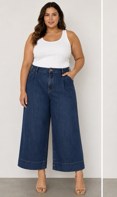 GAP Women s High Rise Wide-Leg Jeans Blue Denim Medium Wash Cotton 5-Pocket 16