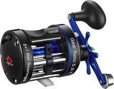 Chaos XS Baitcasting Fishing Reel, Reinforced Metal Body Round Baitcaster Reel