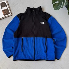 The North Face Fleece Jacket Blue Black Full Zip Lightweight Outdoor Mens Size M