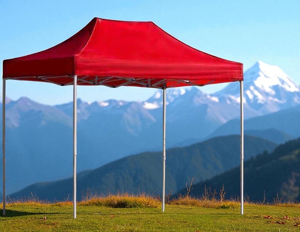 Barnum de marché pliable 2x3m rouge avec toiture PVC 438g m2
