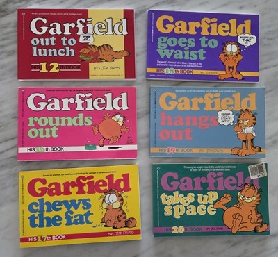 Garfield Comic Books Lot of 6 Jim Davis Paperback Vintage Humor Cartoon