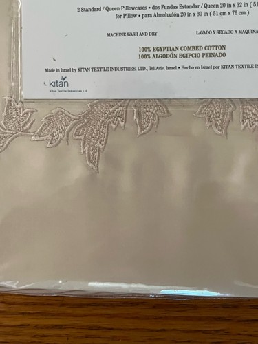 Royal Sateen 510 Egyptian Cotton S/Q Pillowcases Kitan Israel Julienne Sand - Picture 3 of 6