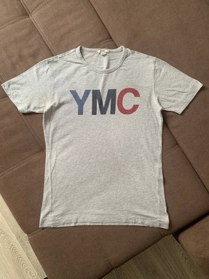 YMC You Must Create T-Shirt Herren XS Grau Meliert Kurzarm Raglan Tee