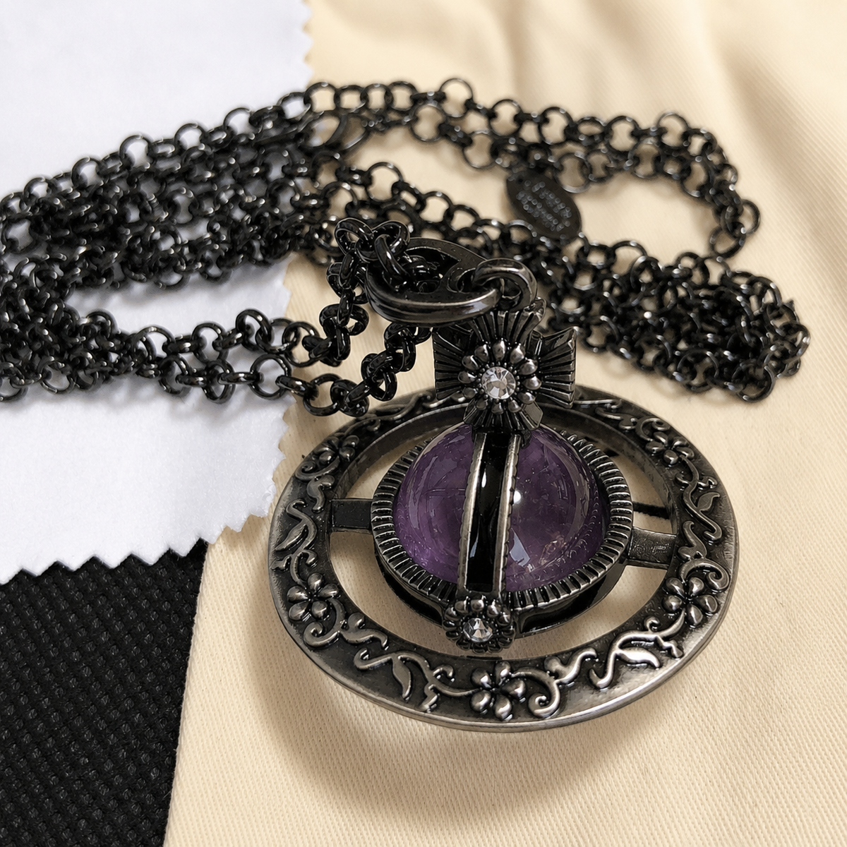 Vivienne Westwood Necklace Ornamental Small Orb Amethyst Purple