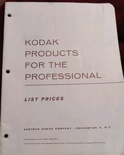KODAK PRODUCTS FOR THE PROFESSIONAL Vintage Catalog  Price List A90