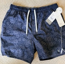 Vuori Men's Trail Short 2.0 V3053 Navy Wildflower Lined Size Med