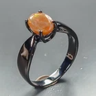 Handmade jewelry Natural Orange Opal Ring 925 Sterling Silver Size 6.5 /R471567