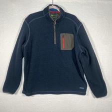 G.H. Bass  Co Sweater Mens Large Explorer Long Sleeve 1/4 Zip Fleece Gorpcore
