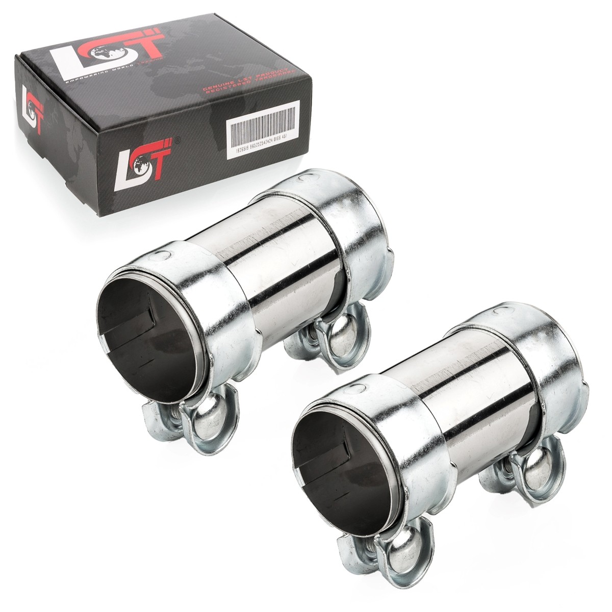 2x Pipe Double Clamp Exhaust System Ø55 X 4 29/32in for Fiat Scudo Ulysse 220