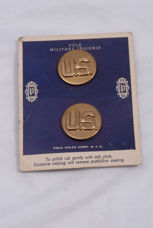 Vintage Polk Military Insignia Lapel Pins "U.S."