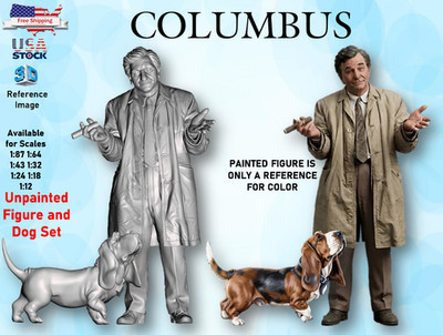 Columbo UNPAINTED Resin Figures 1/64 1/43 1/32 1/24 1/18 1/12 Scale US Stock