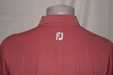 FOOTJOY Medium Men's S/S Poly Spandex Golf Polo Shirt Pink Dotted