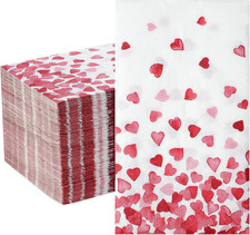 100Pcs Valentines Day Napkins Love Hearts Disposable Paper Napkins Cocktail Napk
