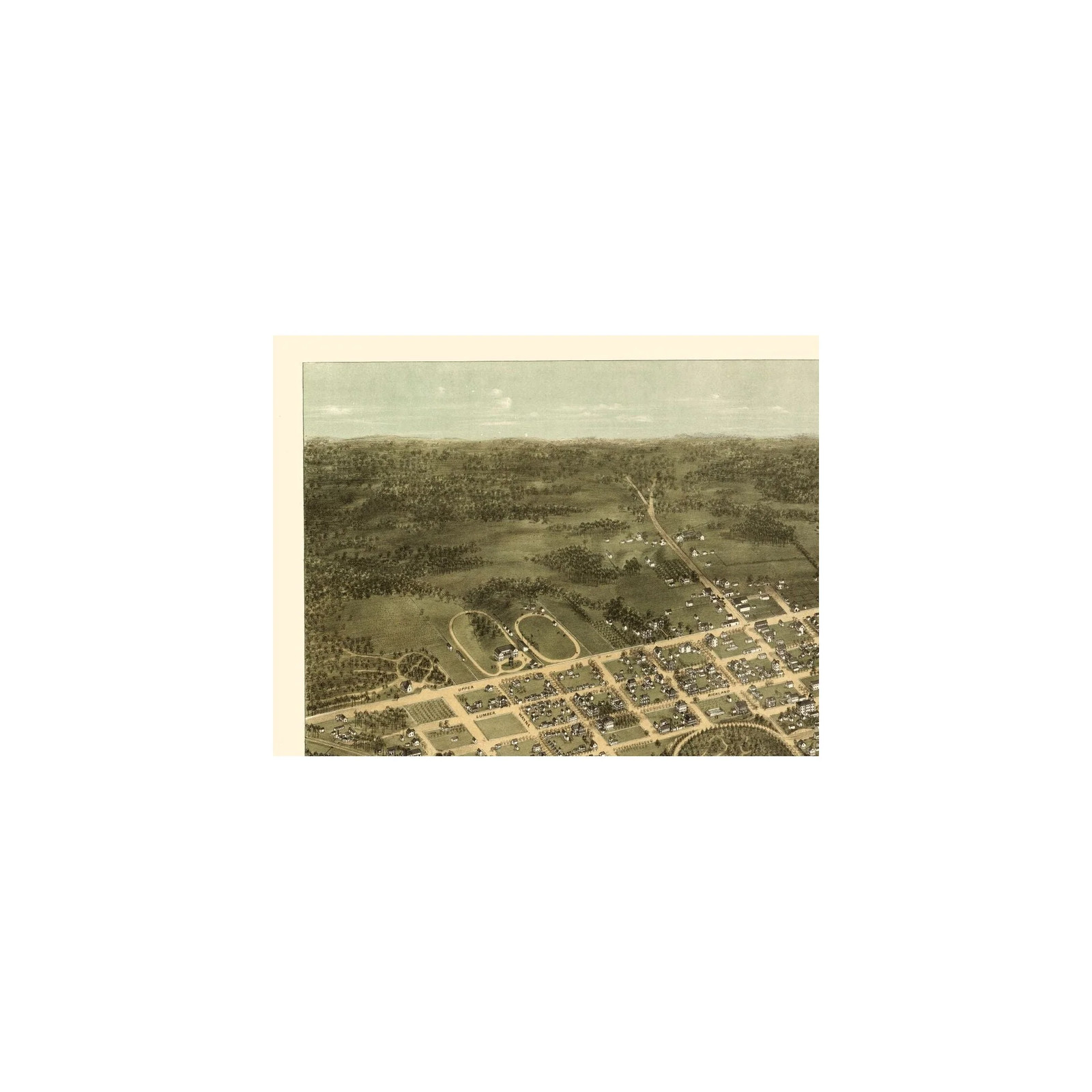 Historic Panoramic View - Columbia South Carolina - Drie 1872 - Vintage Wall Art thumbnail 2