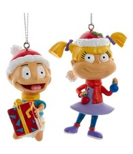 Set of 2 RUGRATS Tommy  Angelica Christmas Ornament, by Kurt Adler