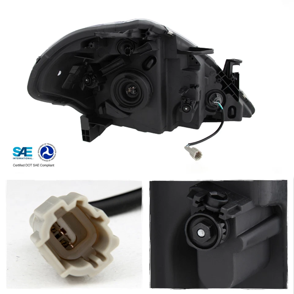 Se adapta a 07-12 Versa ámbar bisel negro faros repuesto izquierda+derecha Foto 3 de 4
