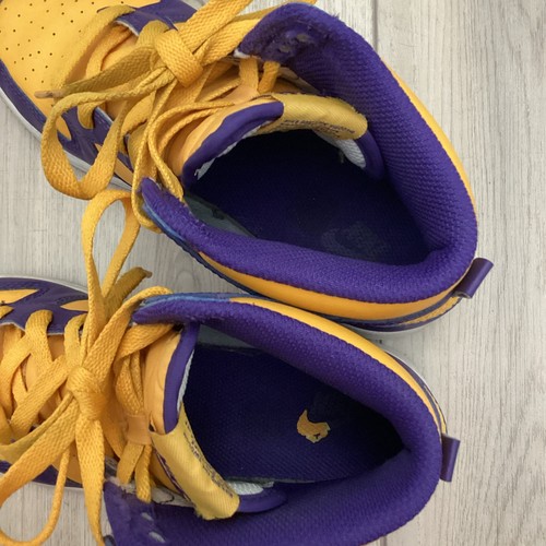 Nike Dunk High 'Lakers' Purple/Gold Shoes Size 1.5Y - Picture 10 of 11