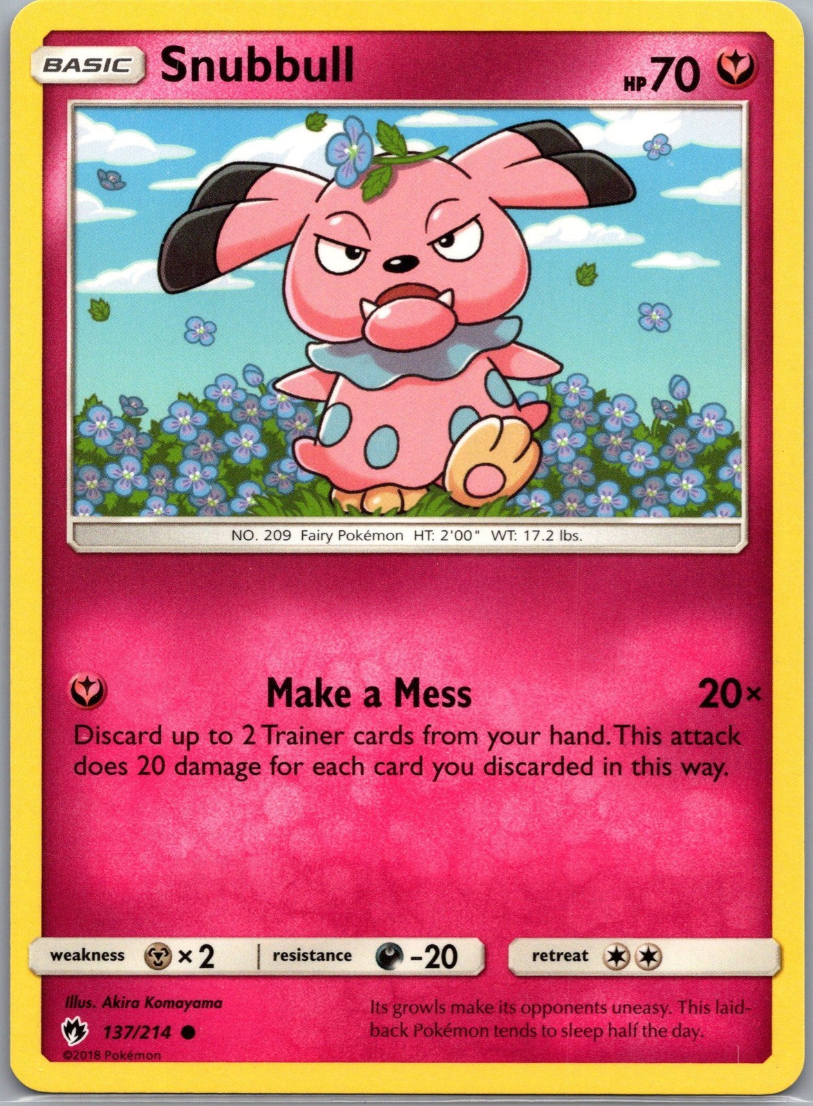 Pokemon Snubbull SM - Lost Thunder 137/214 Near Mint