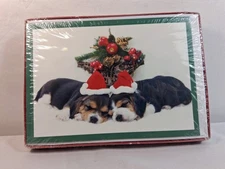 Christmas Holiday Beagle Puppy Dog Greeting Cards with Envelopes Pack Of 18 New