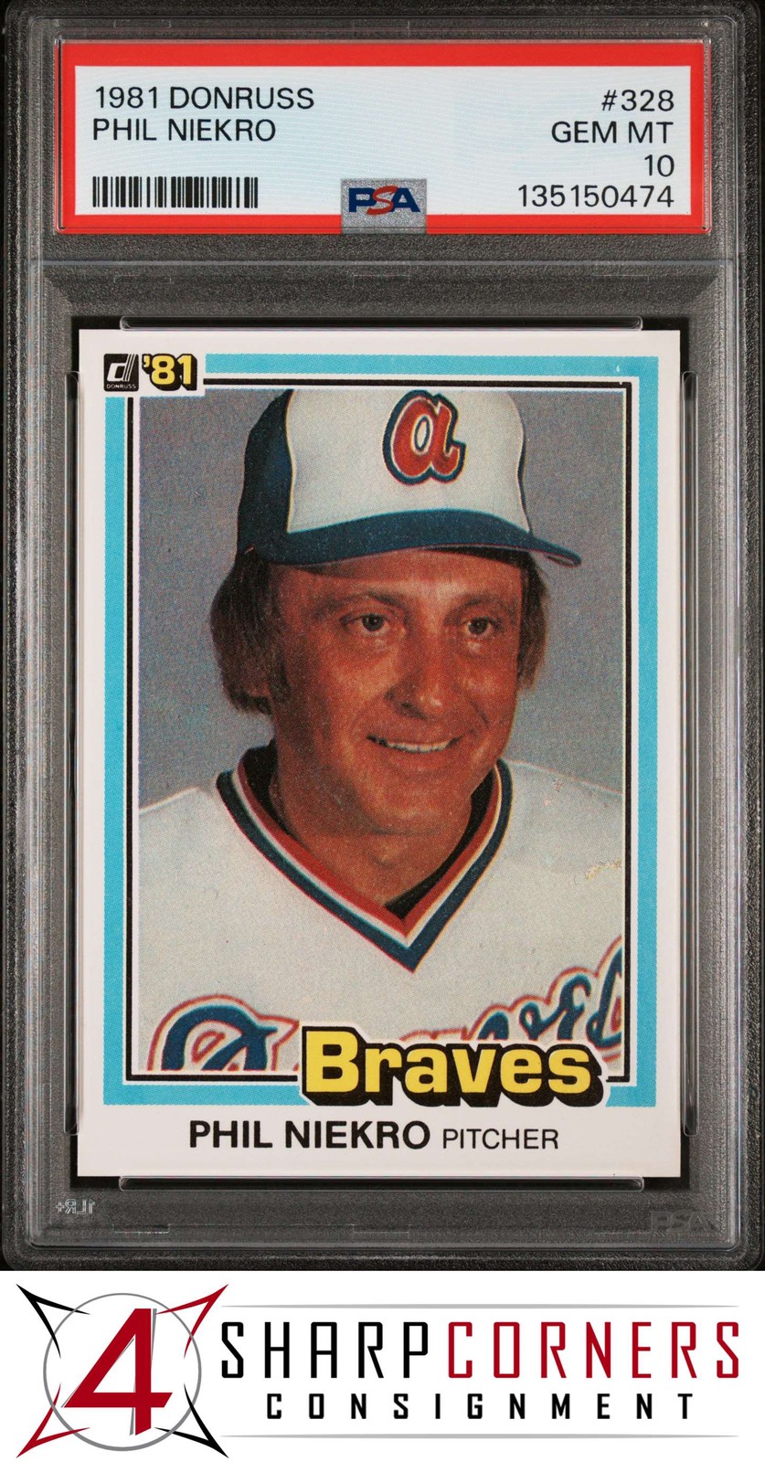 1981 DONRUSS #328 PHIL NIEKRO BRAVES HOF PSA 10