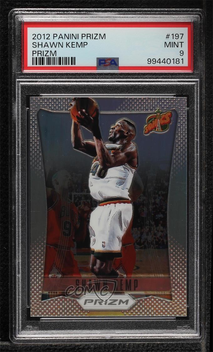 2012-13 Panini Prizm Silver Prizm Shawn Kemp #197 PSA 9 MINT 17a5