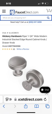 Hickory Hardware H077849SN Piper 1-1/4  New In Box