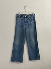 CQY Size 28 Anthropologie High Rise Flare Medium wash Made in USA