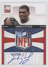 2011 Donruss Elite Rookies NFL Logo Signatures Greg Little #3 Auto Shield 4p7