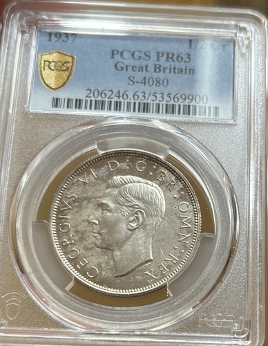 1937 Great Britain 1/2 Crown PCGS PR63 Silver Proof Coin