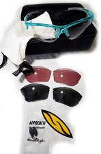 Smith Optics Approach Sunglasses Light Blue Frame 3 Lens Sets Case Bag Nosepads