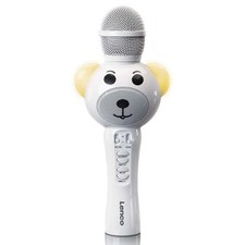 Lenco BMC-060WH - Karaoke-Mikrofon mit Bluetooth,SD-slot,Beleuchtung und AUX